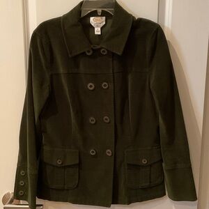 Gently Used Talbots Dark Green Double-Breasted Pea Coat